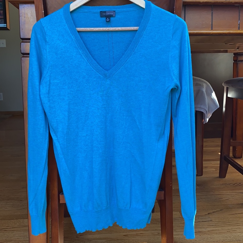 Limited Women’s v-neck sweater, Teal, M